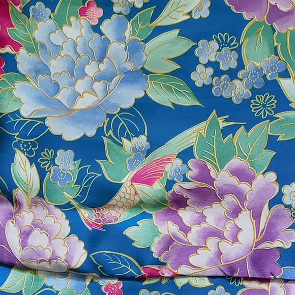 Vintage Copacabana Satin Feel Short Robe Floral Size Medium - Picture 11 of 13